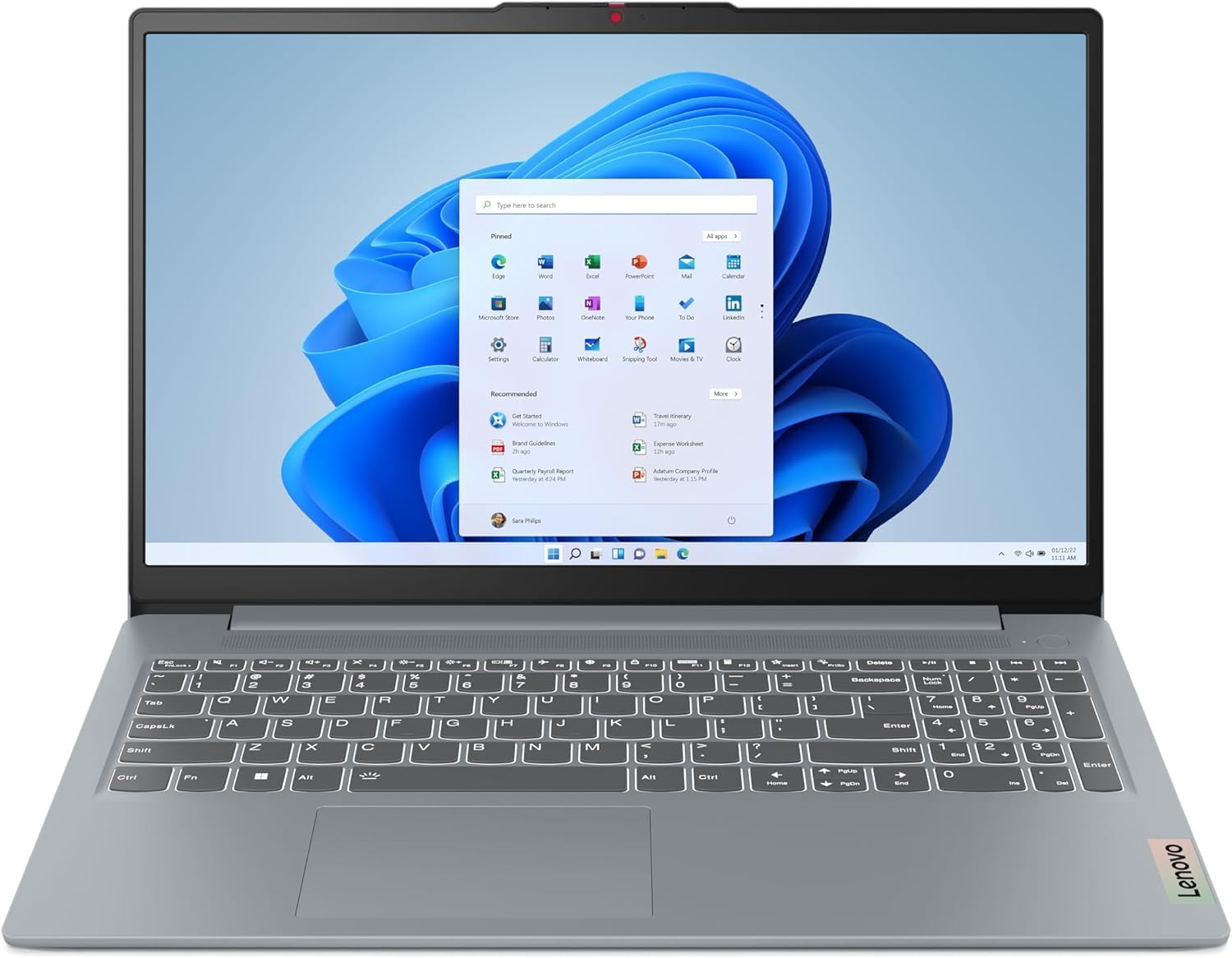 Lenovo IdeaPad Slim 3 15.6" FHD Touch Screen Laptop, AMD Ryzen 5-7520U, 8GB RAM, 512GB SSD,