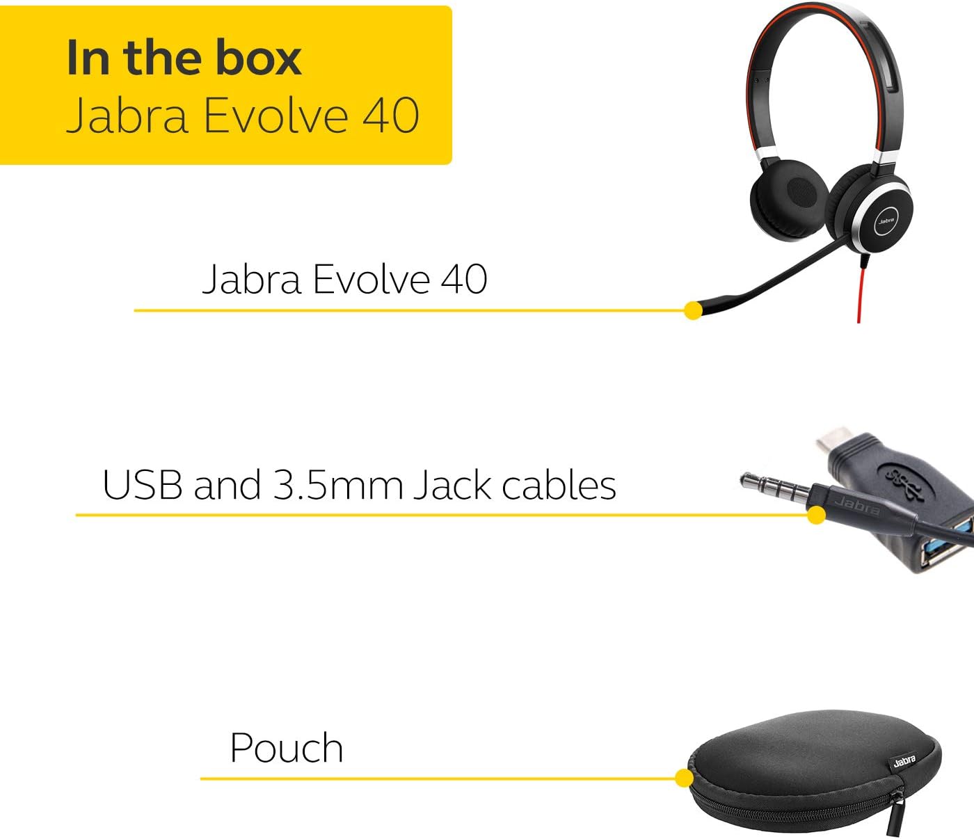 ヘッドセットJabra Evolve 40 Stereo 荒い MS